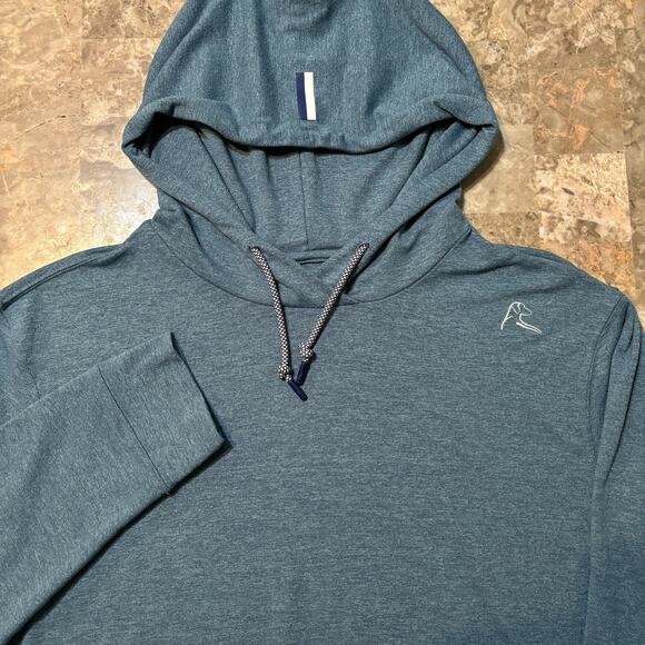 Rhoback Hesi Hoodie Mens Large Green Drawstring Performance UPF Golf - Picture 1 of 8